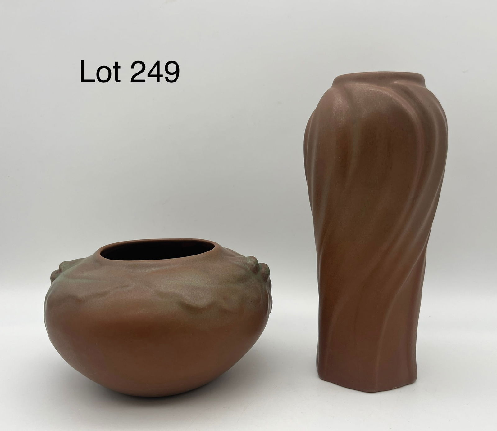 Duo of Mountain Crag Brown Van Briggle Pottery (1 of 11)