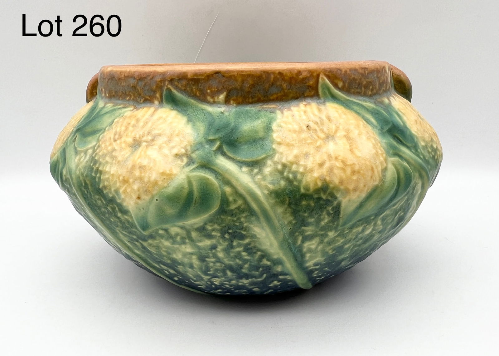 1930s Roseville Sunflower Bowl Vase #208-5 (1 of 8)