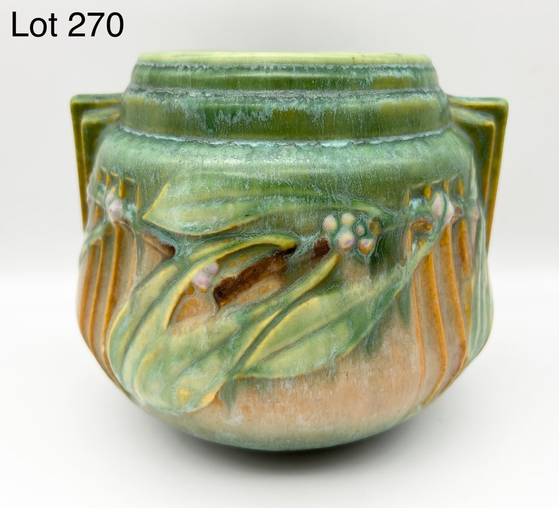 1934 Roseville Green Laurel Vase #250-6 (1 of 6)