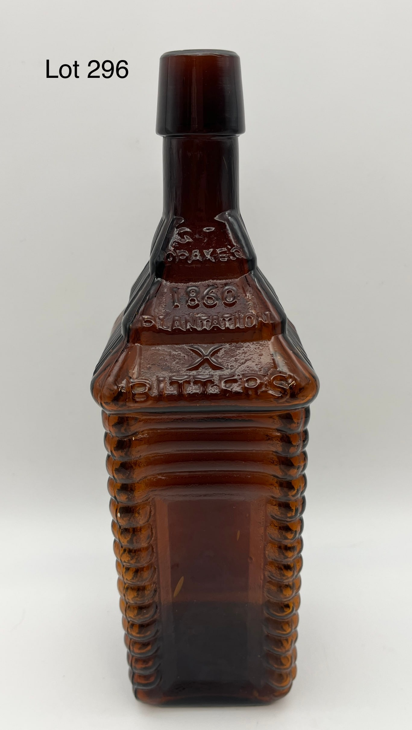 St. Drake's 1860 Plantation Bitters Amber Glass Cabin Bottle (1 of 10)