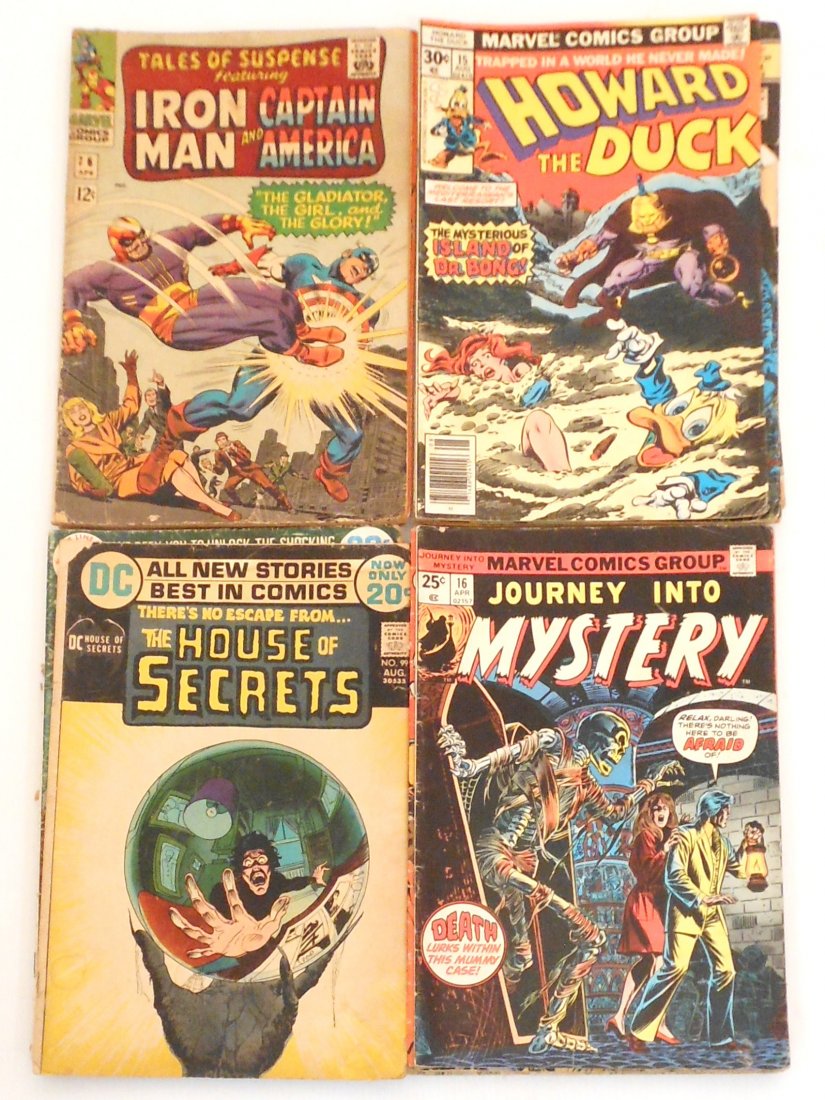 Lot of Vintage Comics Marvel DC Dell: 21 Comics from 1966- 1977. $.12 , .20, .30 and $2.00. Iron Man Captain America, Werewolf, The Cross and the Switch Blade, Sgt. Rock The House of Secrets, Weird war, Sgt. Fury, Howard The Duck, The Ave