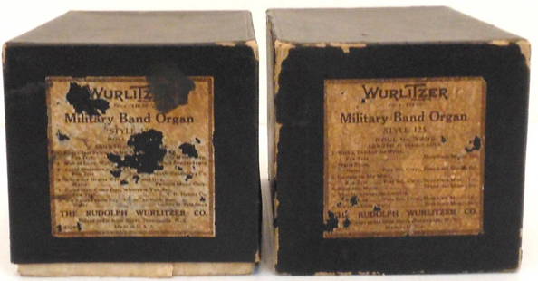 Wurlitzer Military Band Organ Music Rolls: Wurlitzer Military Band Organ Music Rolls, style 125, roll no. 3232 and 3239. these six song rolls are mostly Fox Trot, roll 3232 (green in color) the lead has separated from the roll, both come in
