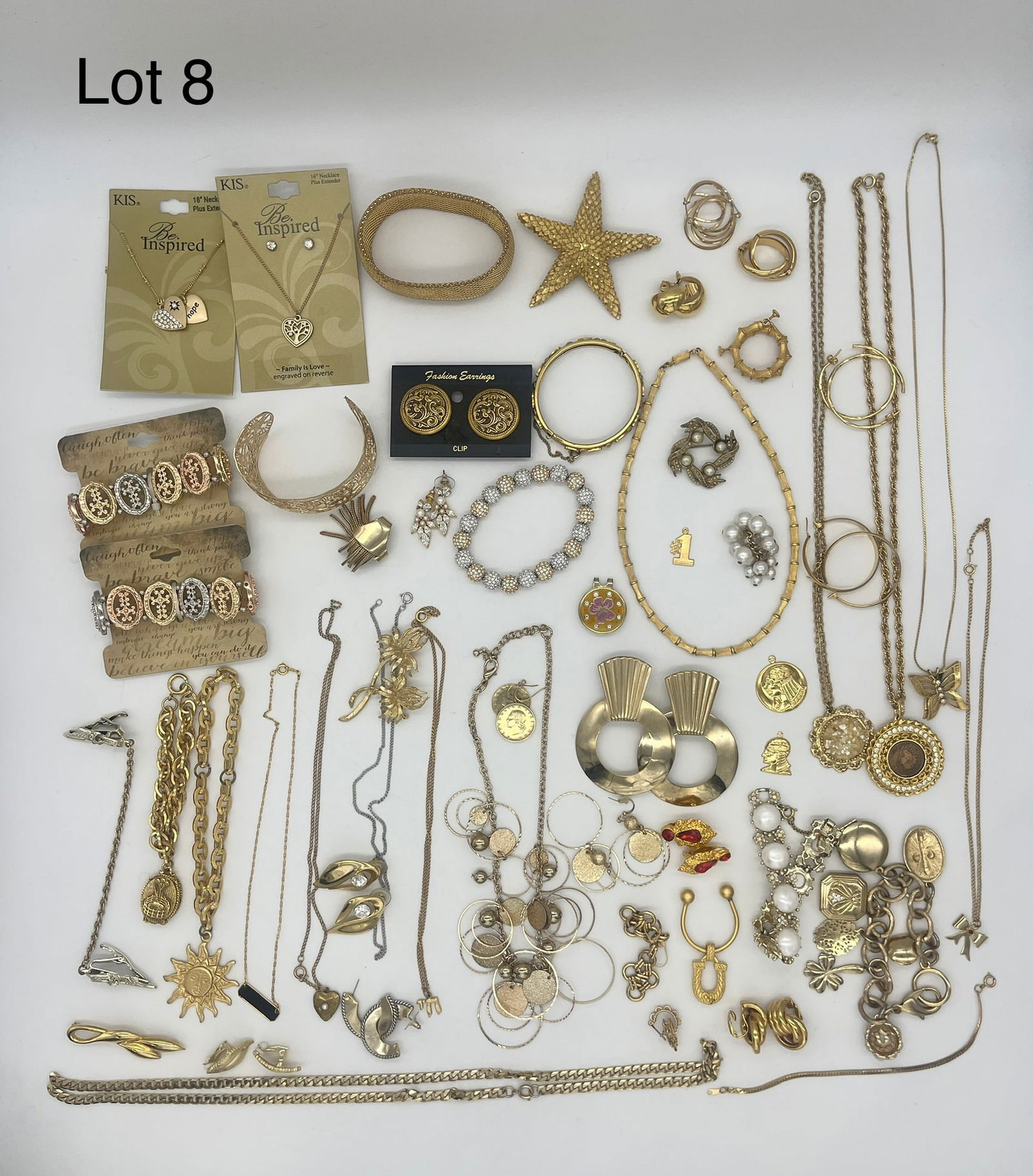 Lot of Costume Jewelry and Accessories in Gold Tones (1 of 7)