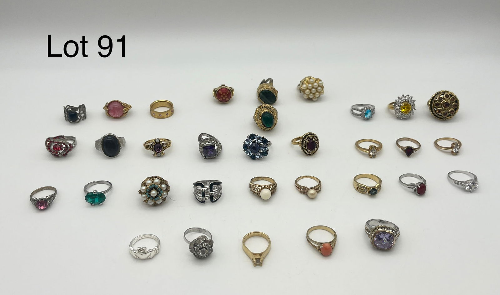Collection of Costume Rings Including Signed, Watches, and More (1 of 10)