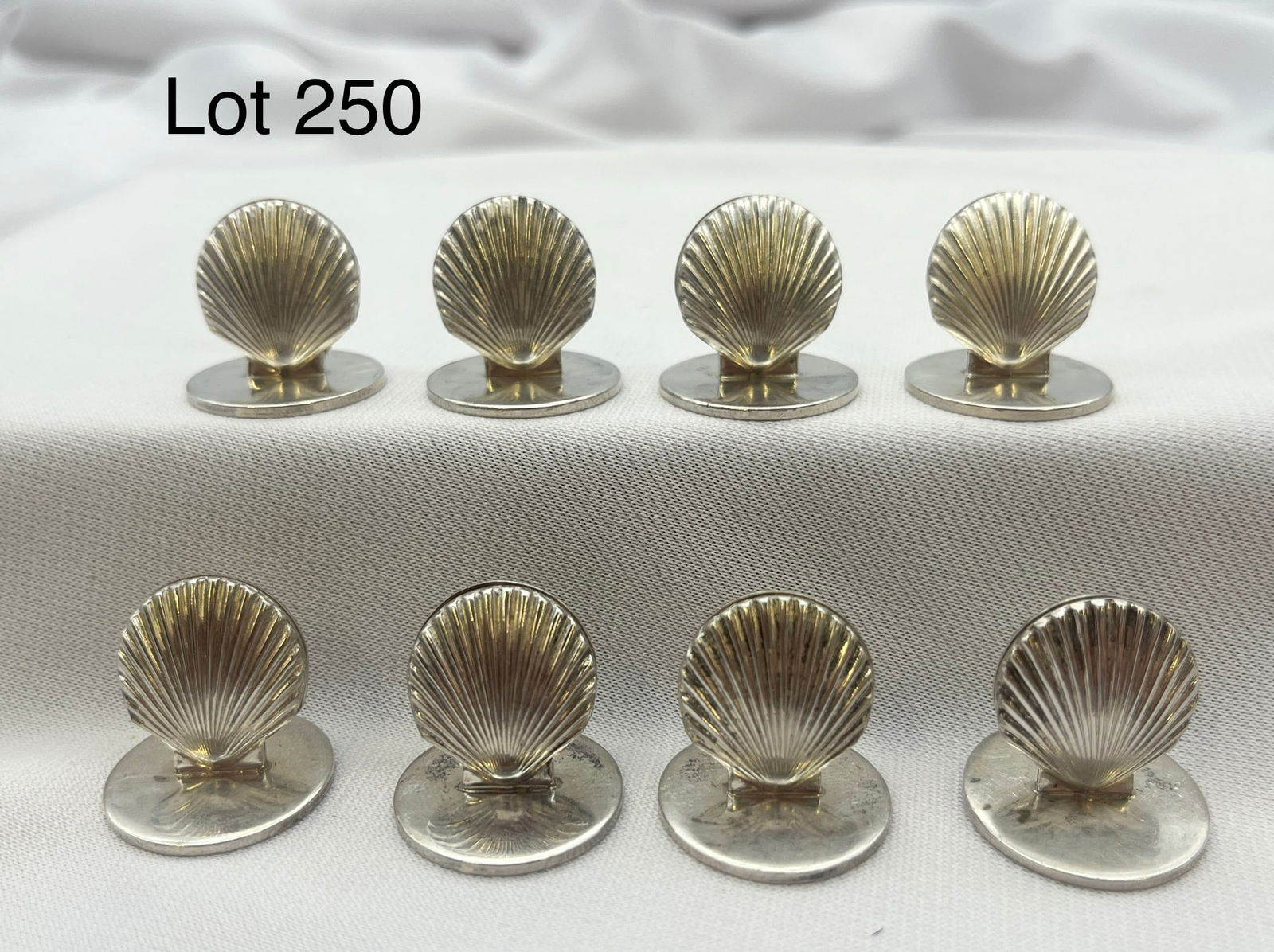 Signed Tiffany Sterling Silver Seashell Place Card Holders (1 of 7)