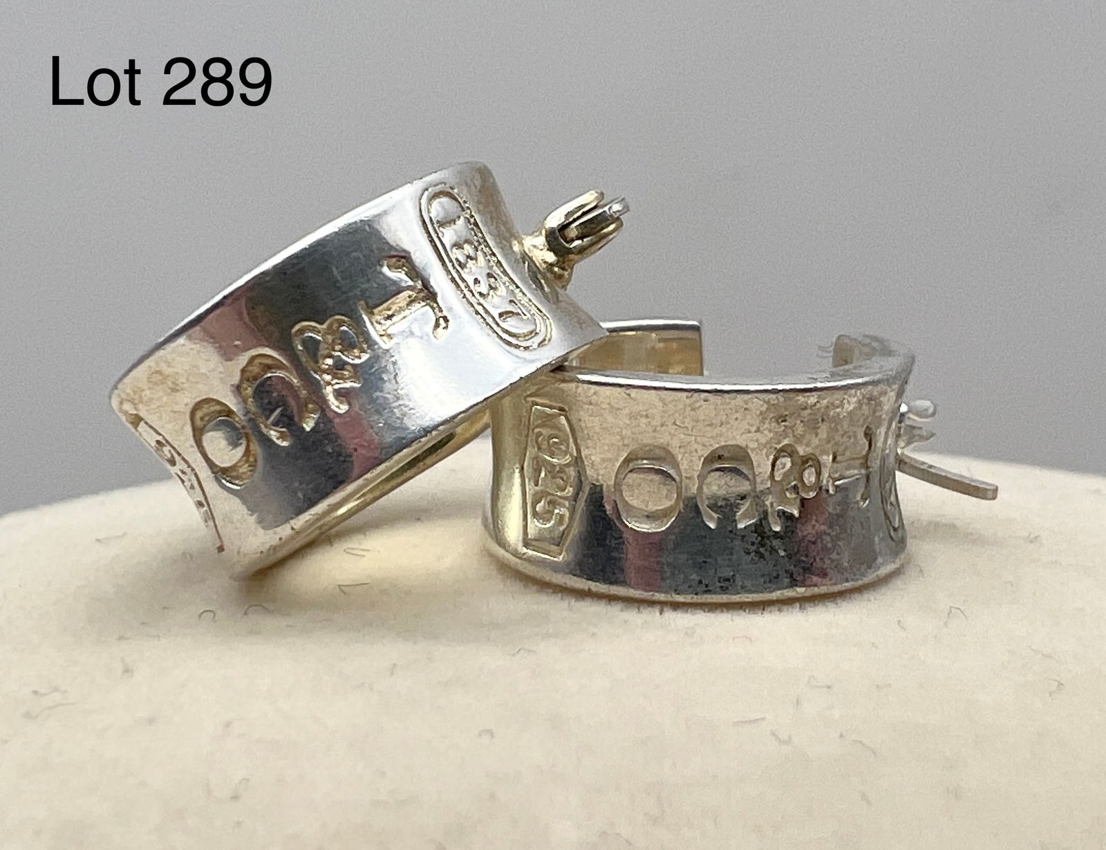 Pair of Sterling Silver Hoop Earrings Marked Tiffany & Co. (1 of 4)