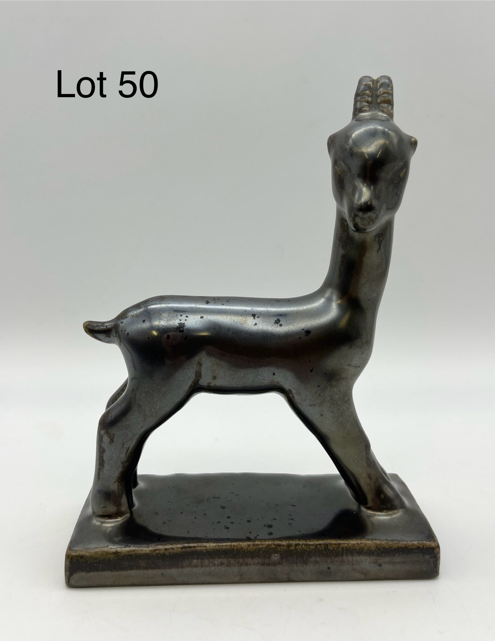 1935 Rookwood Pottery Metallic Goat Statuette #6170 (1 of 7)