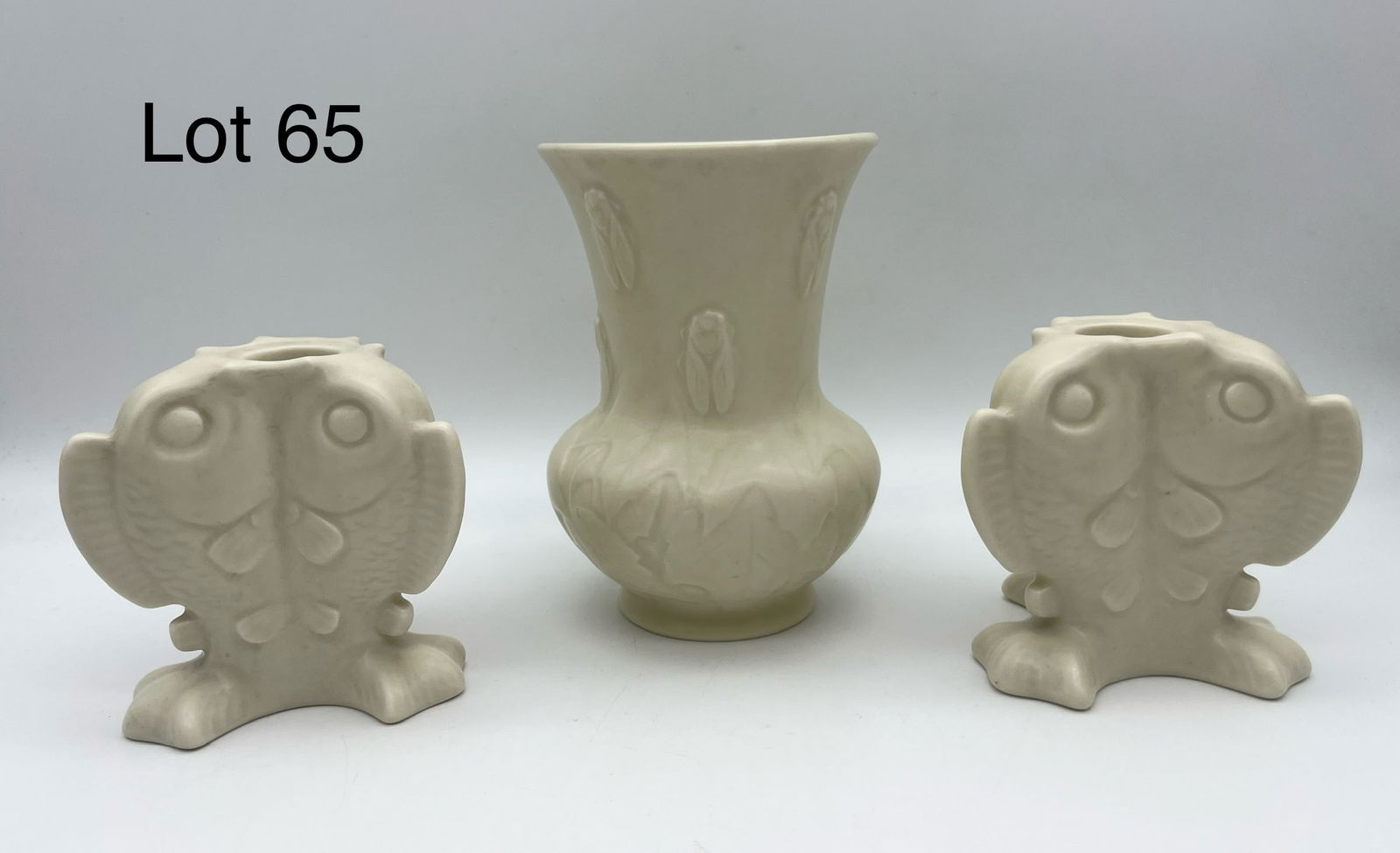 Selection of 1930s Figural Rookwood Pottery in White Matte Glaze, #6617 and #6060 (1 of 11)