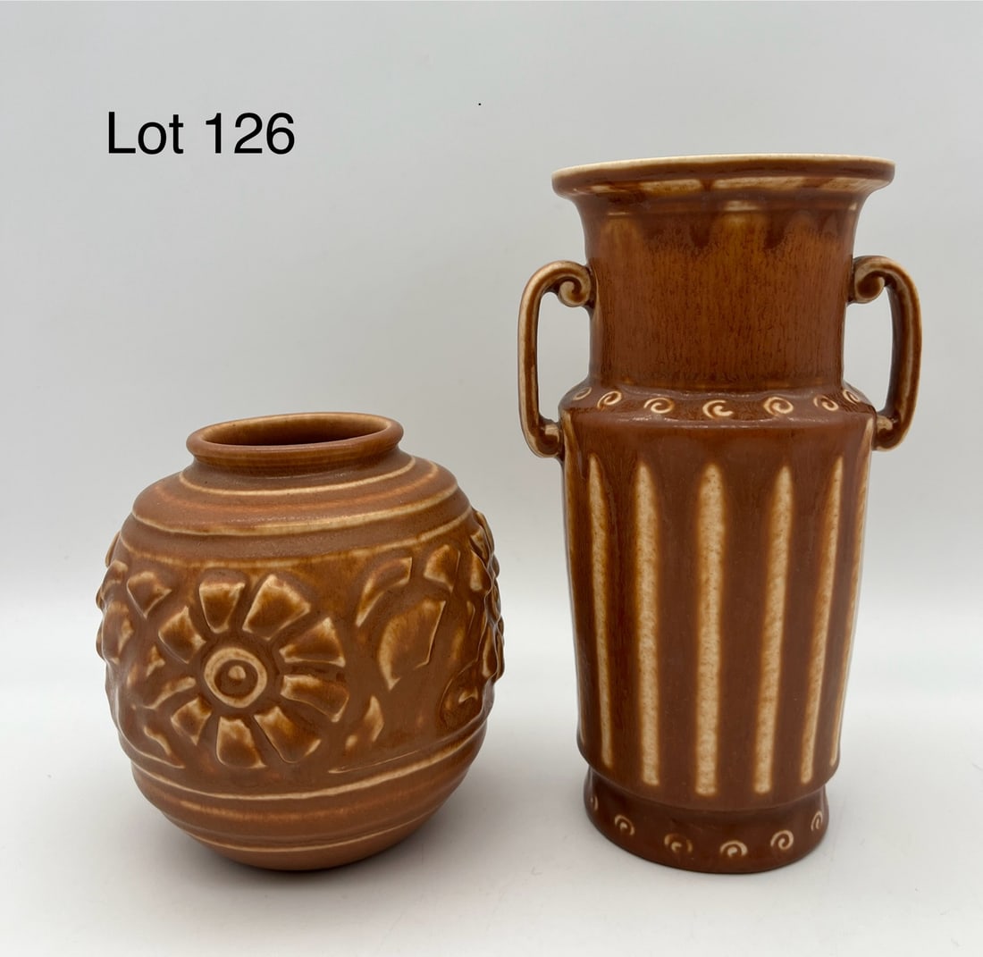 Pair of Rookwood Pottery Brown Glaze Vases, #6230 and #2815 (1 of 10)