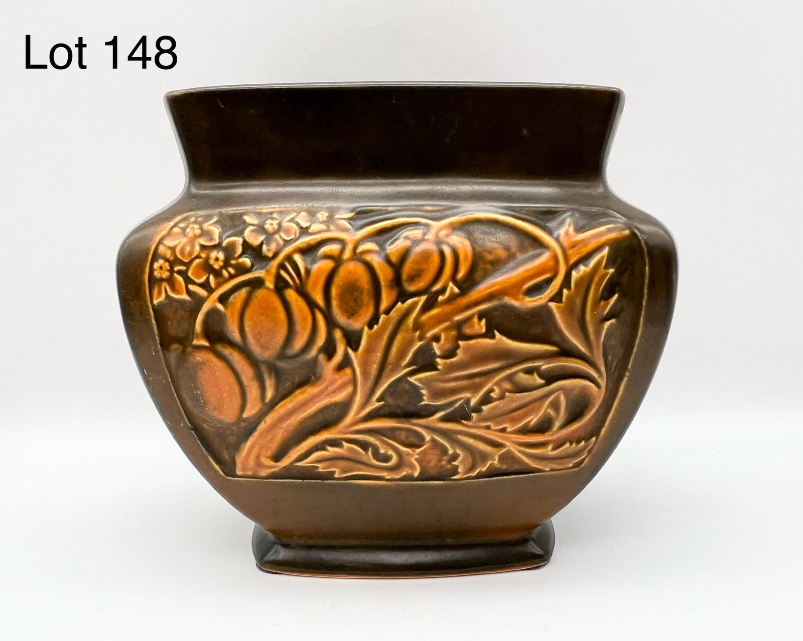 1920s Roseville Rosecraft Paneled Pumpkin Vase (1 of 6)