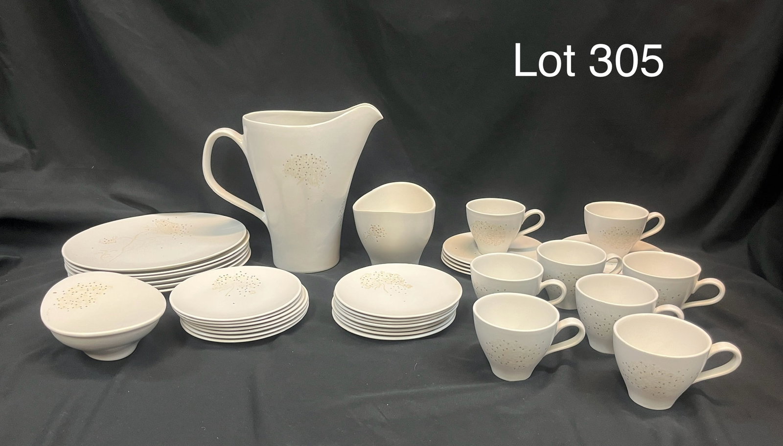 Collection of Mid Century Modern Russel Wright by Knowles "Queen Anne's Lace" Pattern Dishware (1 of 15)