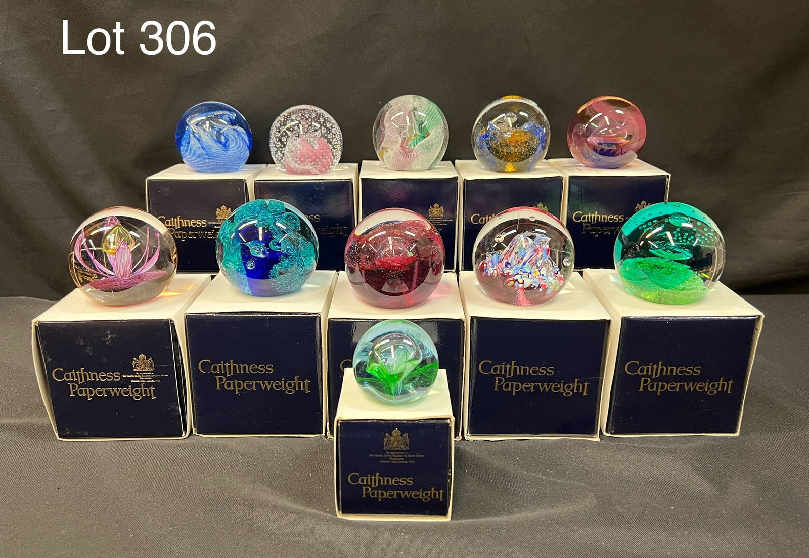 Collection of Caithness Art Glass Paperweights (1 of 12)