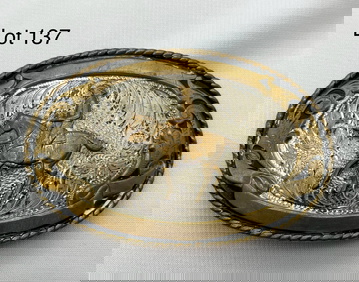 Cowgirl And Horse Native American Navajo Sterling Silver 137 Grams Bracelet! Cowgirl And Horse Native American Navajo Sterling Silver 137 Grams Bracelet!