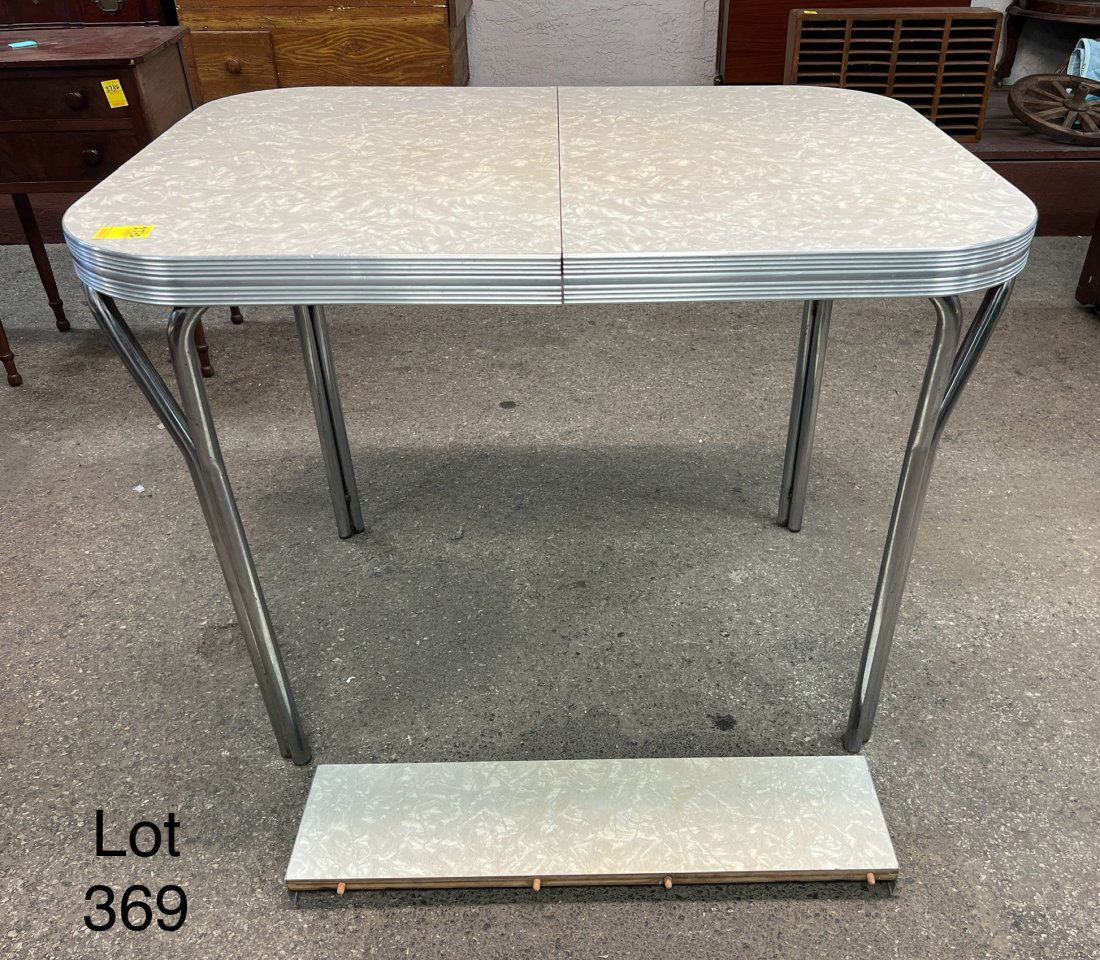 Mid Century Chrome and Formica Table With Leaf (1 of 6)