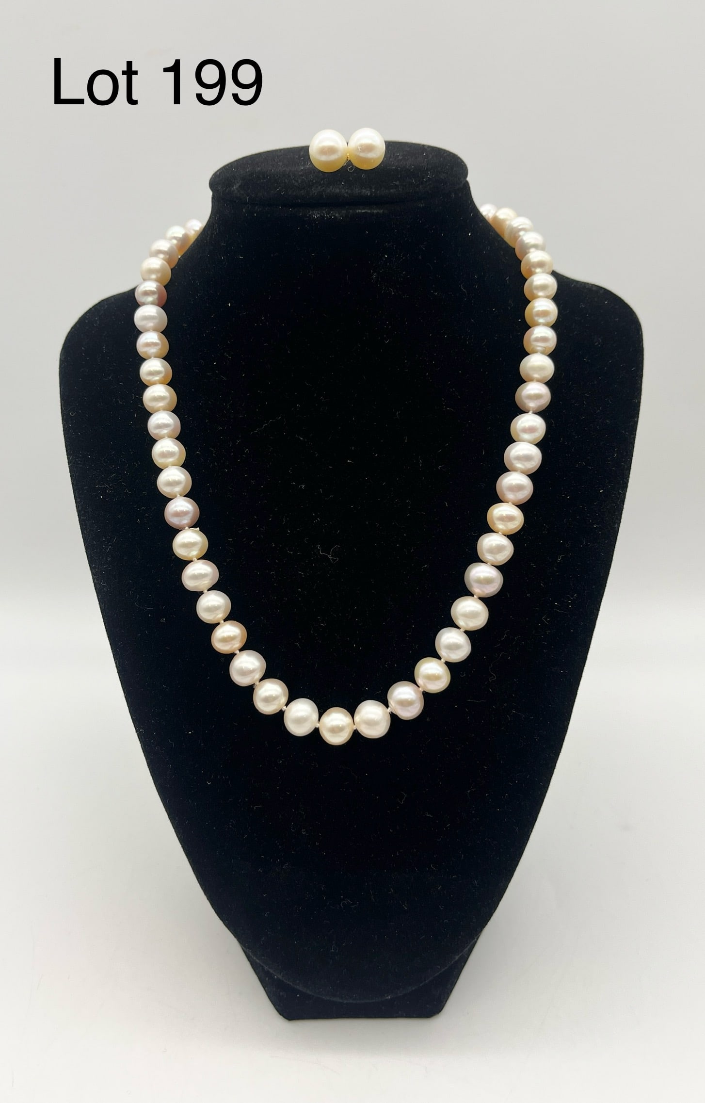 14K Clasp Freshwater Pearl Necklace with Earrings (1 of 6)