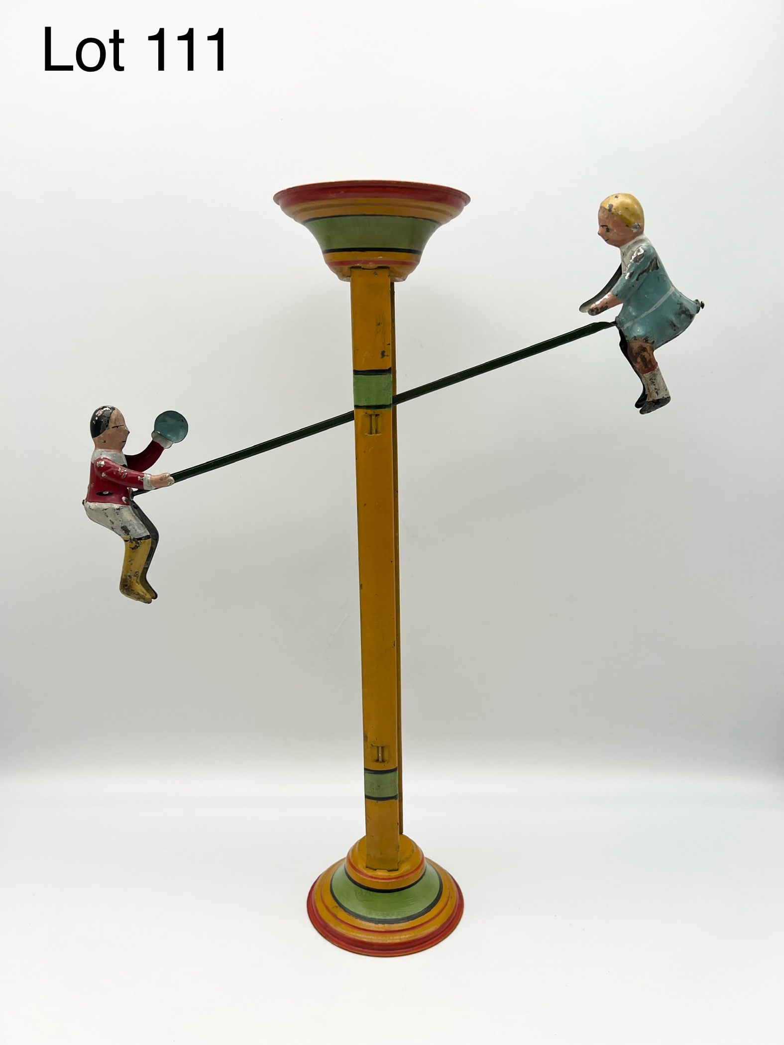 Early 20th Century Gibbs Mfg. Co. "Never Ending See Saw" Tin Litho Toy (1 of 7)