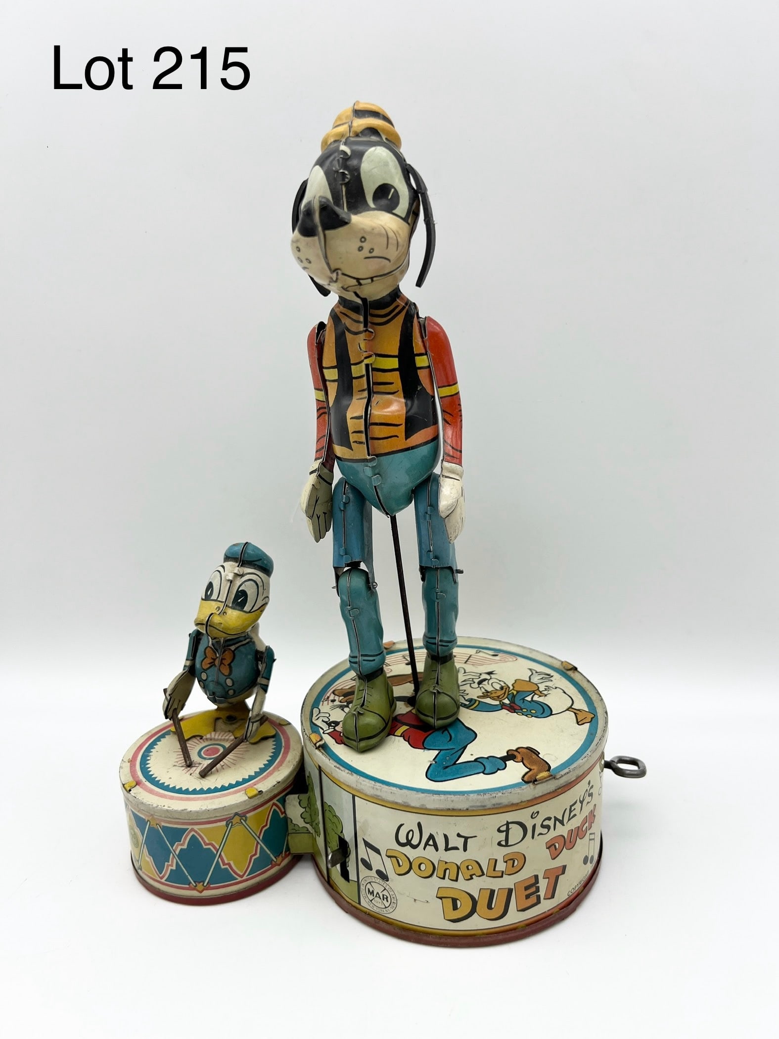 1940s Walt Disney's "Donald Duck Duet" Wind Up Tin Litho Toy By Marx (1 of 8)