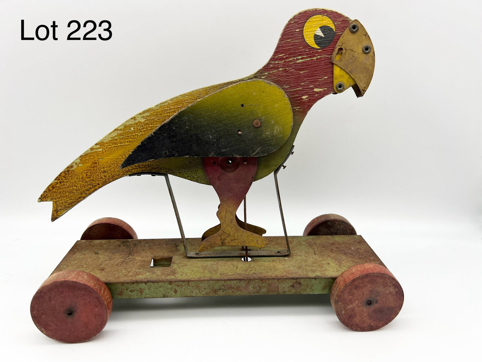 Rare 1928 Gibbs Toys "Pretty Polly" Wood Pull Toy (1 of 6)