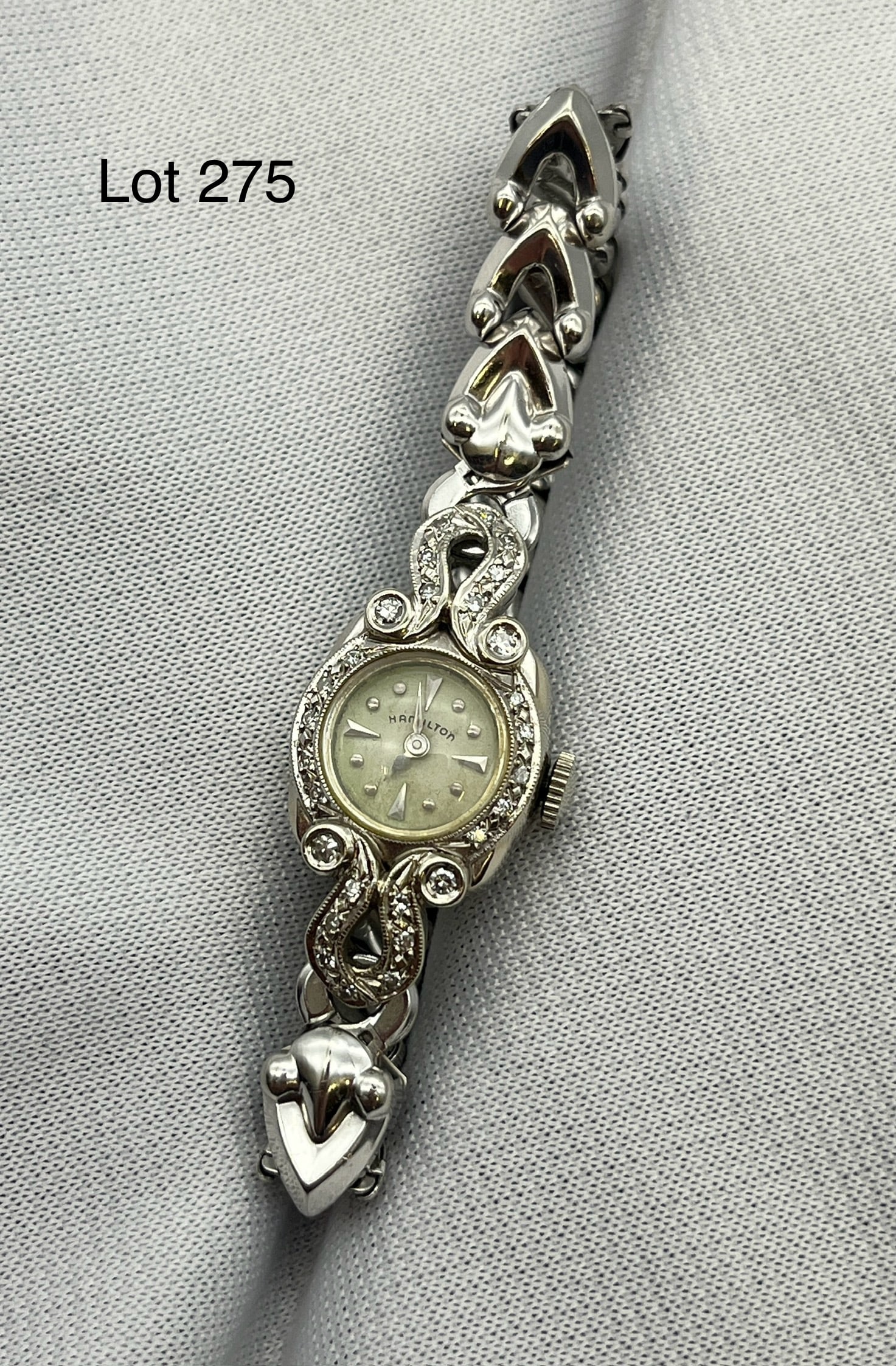 14K White Gold & Diamond Hamilton Watch (1 of 7)