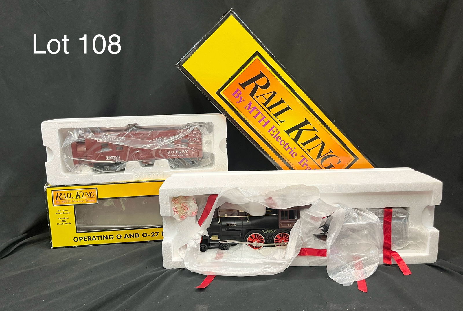 MTH 'Rail King' 4-4-0 Texas Steamer (30-1135-1) and Snow Plow Car (30-2124) (1 of 10)