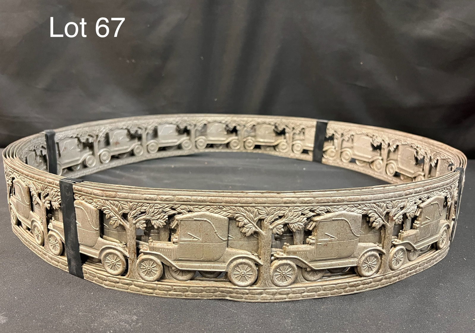 Rare Early Tin Wall/Ceiling Border With Car Theme (1 of 4)