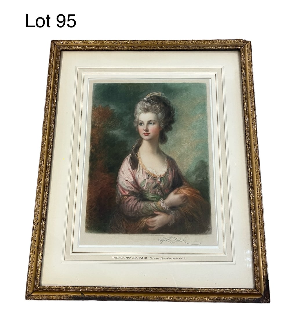 Elizabeth Gulland 20th c. Mezzotint Portrait (1 of 7)