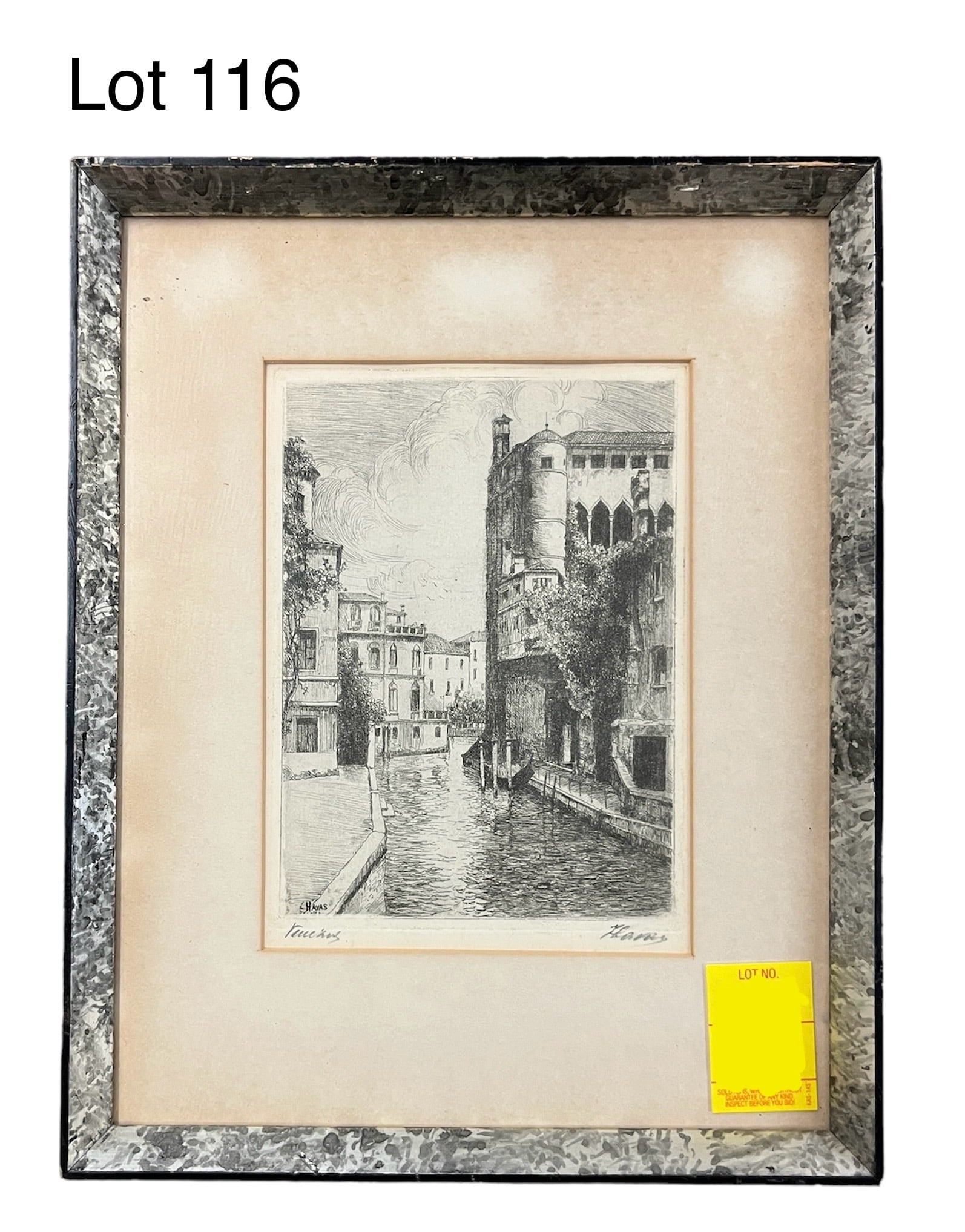 Etching of Venice by Havas (1 of 7)