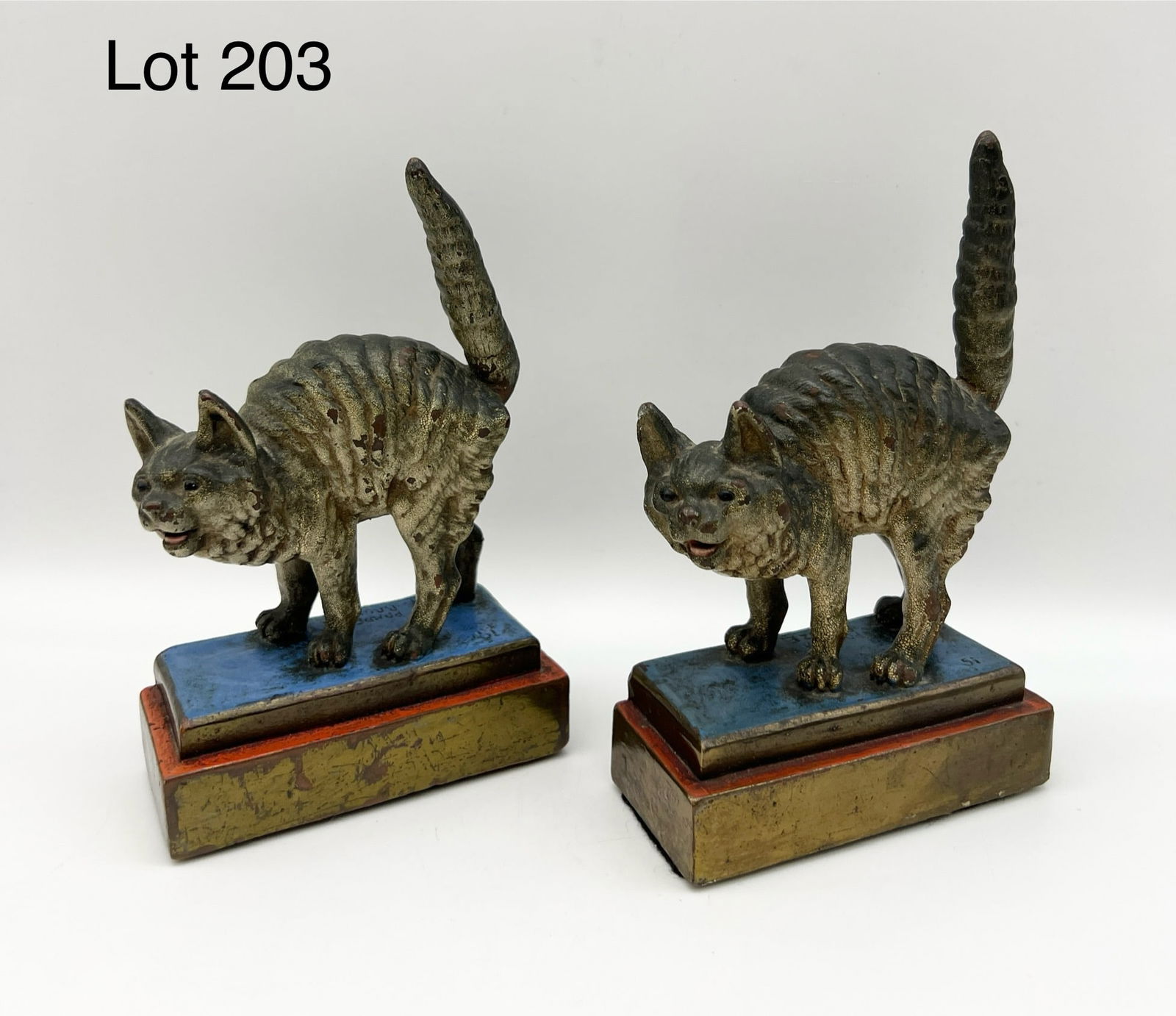 Antique Pompeian Bronze Cat Bookends (1 of 8)