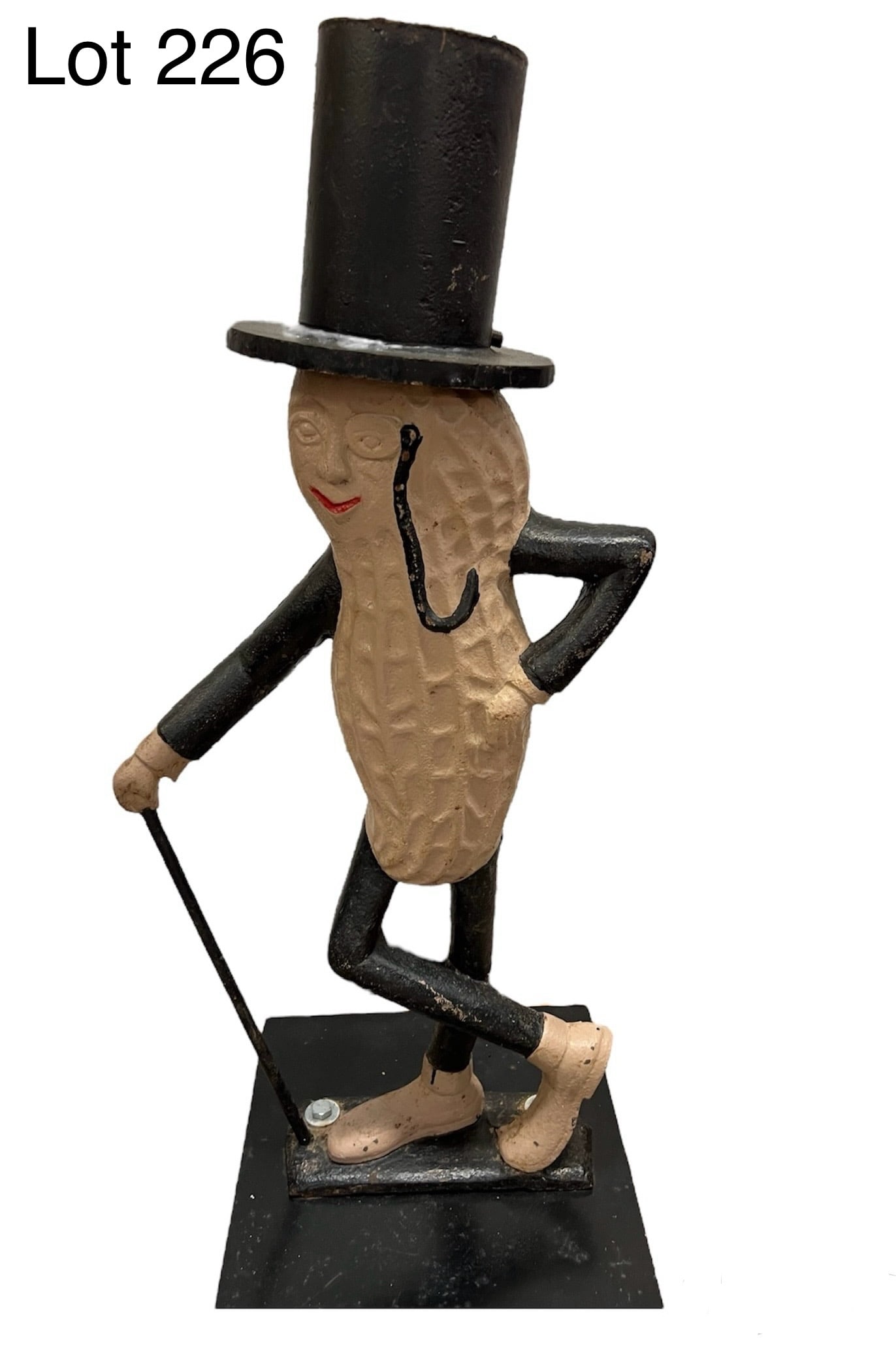 Early 20th Century 40" Cast Iron Mr. Peanut Statue (1 of 9)