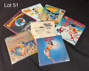 Collection of Vintage Wonder Woman 45's Including Foreign Language Titles