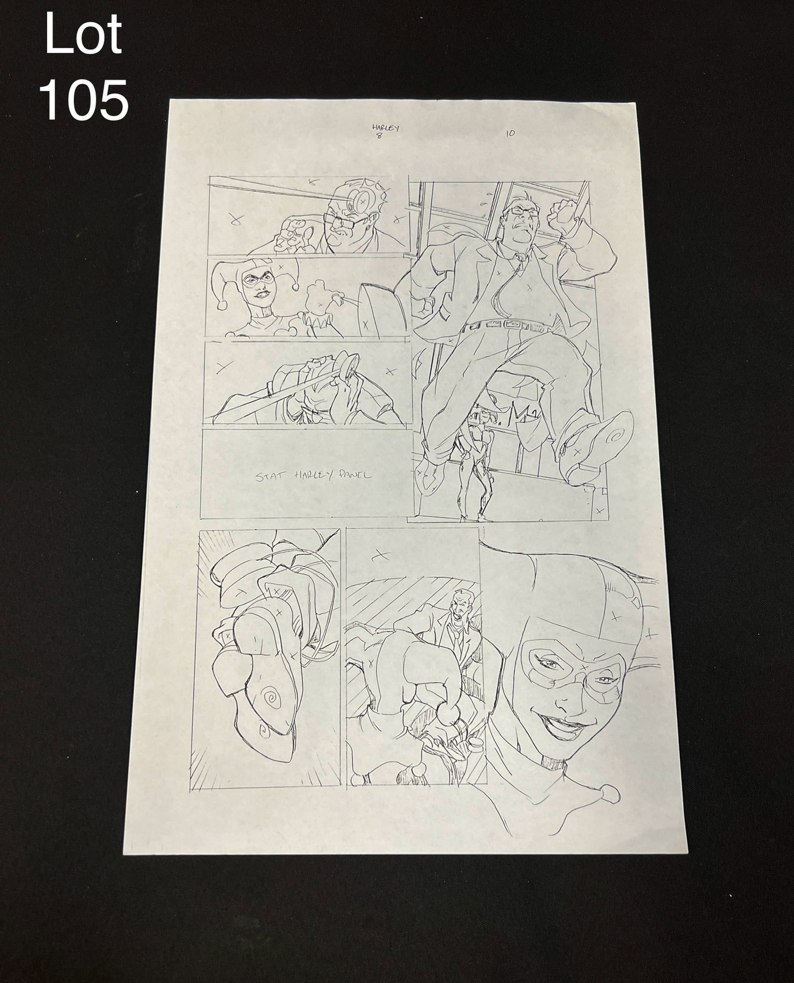 Production Art: Harley #8 PG 10 comic book production art