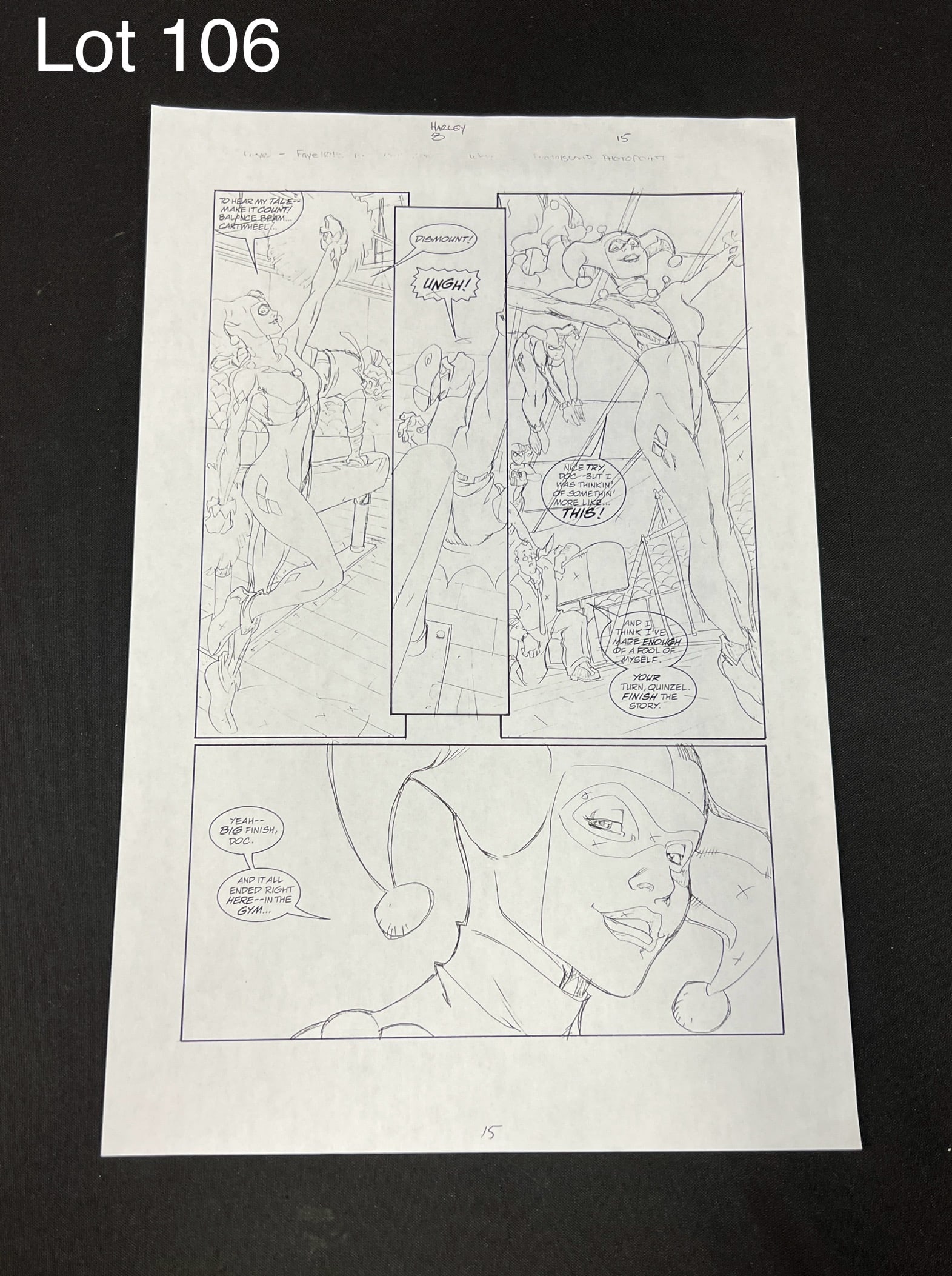 Production Art: Harley #8 PG 15 comic book production art