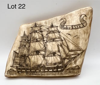 Scrimshaw Carved Antler