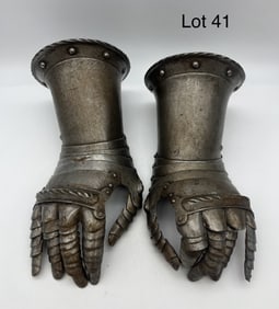 Pair of Antique Steel Gauntlets