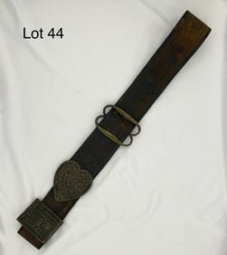 Civil War Era Leather Belt w/ Heart Shaped Tip