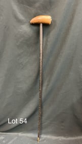 Antique Mariner's Cane with Sperm Whale Tooth