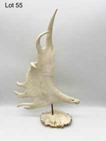 Polished and Palmated Antler Carving of Eagle