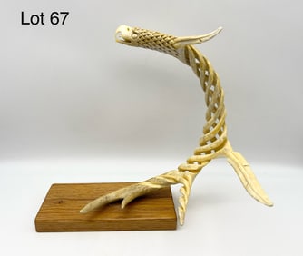 Antler Carving With Eagle Head