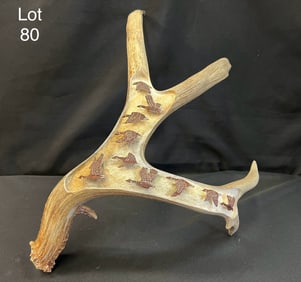 Mule Deer Carving With Geese