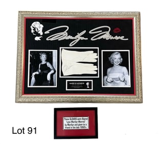 Pair of White Gloves Signed by Marilyn Monroe
