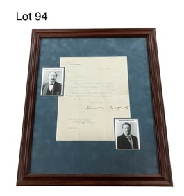 Signed Letter From Theodore Roosevelt to Charles Bonaparte
