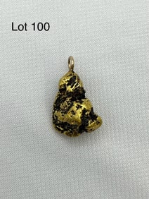 24 Kt Gold Nugget Pendant