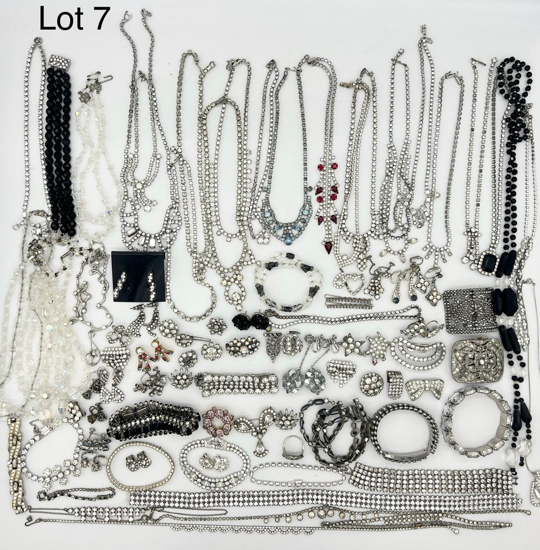 Lot of Crystal Rhinestone Costume Jewelry (1 of 10)