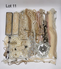 Lot of Faux Pearl Costume Jewelry