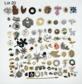 Group of Costume Brooches and Pendants