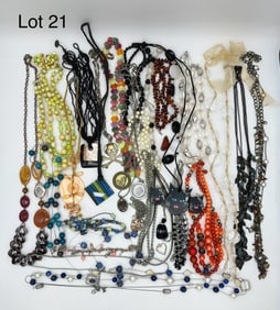 Mix of Costume Jewelry Featuring Statement Necklaces