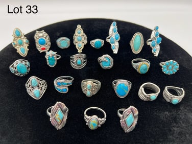 Collection of Turquoise Statement Rings