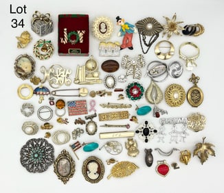 Variety of Costume Brooches