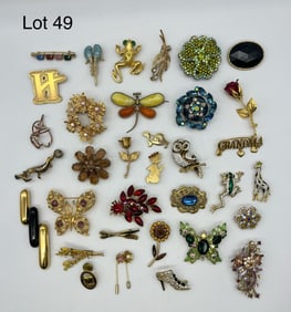 Vintage Costume Jewelry Brooches and Pendants
