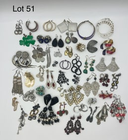 Collection of Costume Jewelry Statement Earrings
